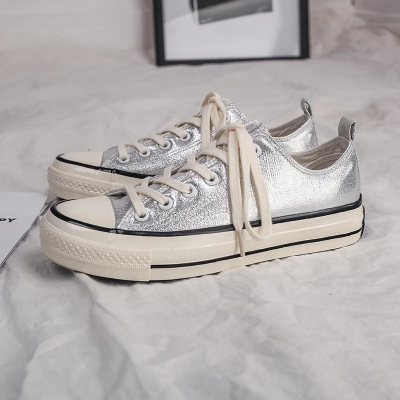 

Shoe Sail Adult Women's New Style Shiny 2019 Trend Canvas Korean-style INS Versatile Shoes Women's Low Top Adult