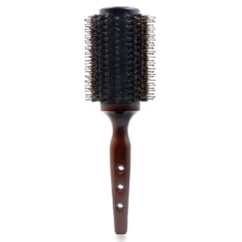 

53mm Big Size Wood Round Hairdressing Brush Boar Bristle Round Hair Brush Professional Hair Brushes Hair Styling Hairbrush