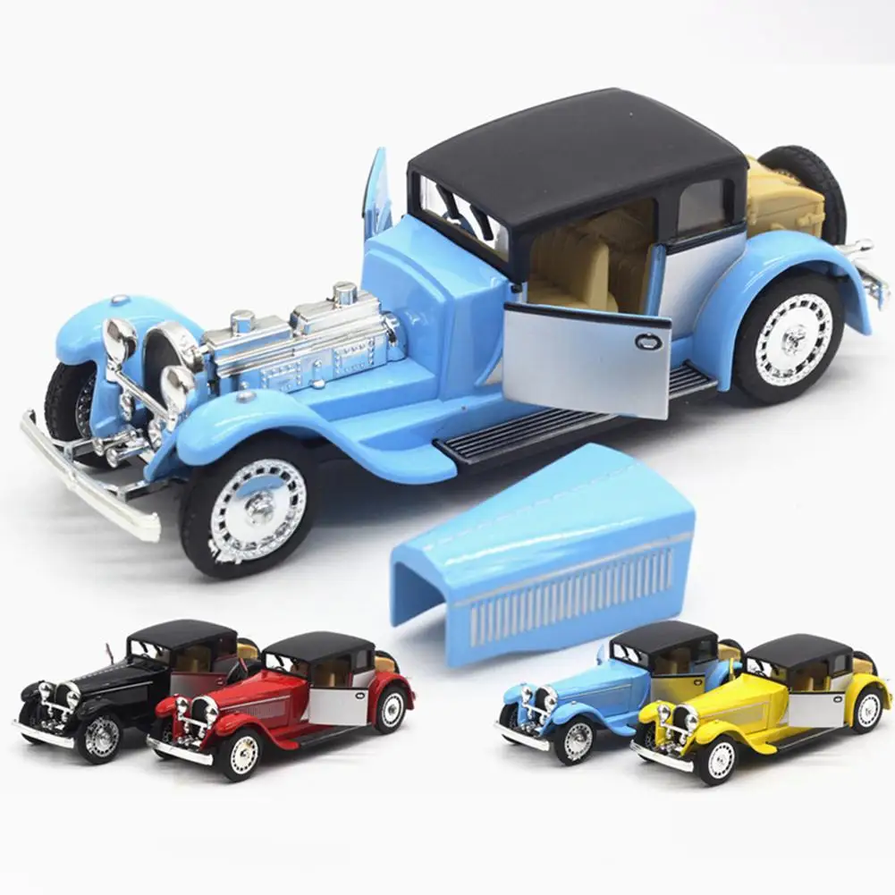 Kuulee 1:28 Bugatti имитация винтажная модель автомобиля двойные двери сплав светильник звуковая модель автомобиля Модель автомобиля Контроль силы реалистичное тело