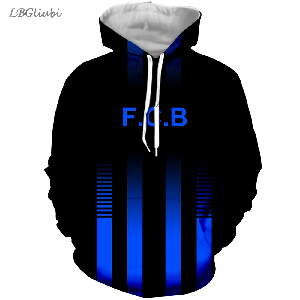 

Barcelona 2019 nueva popular camiseta de fъtbol impresa en 3D para fanбticos ropa deportiva casual FOODBALL HOOD