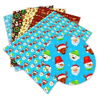

Xmas A4 22x30cm Christmas Snowman Printed Synthetic Leather for Patchwork DIY Accessories L204 L205 L2060