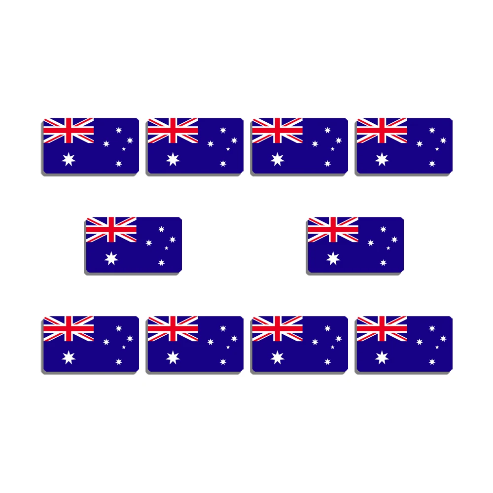 

10Pcs Australia Flag Brooch Large Flag Badge Acrylic Lapel Pin For Backpacks Hat Shirt Jeans Coat Patriotic Trinkets