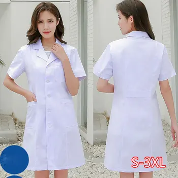 

Medical Work Wear Pharmacy White Coat Doctor New Nurse Uniform Women NewCostume Female Hospital Work Wear
