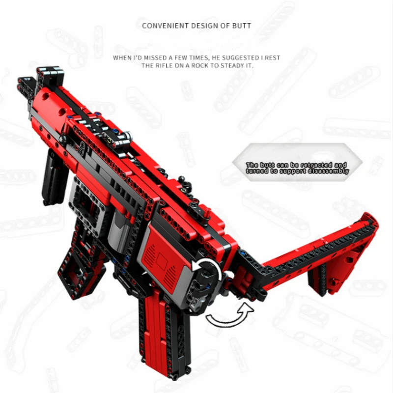  New 732pcs MP5 Submachine Gun Electric Model Building Blocks Compatible Legoingly Technic Guns Bric