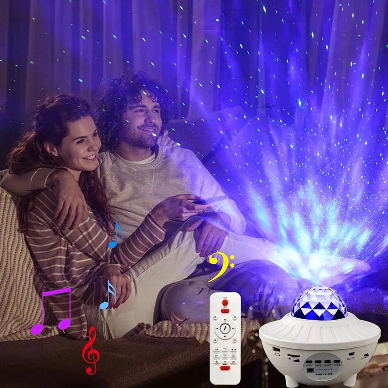 Светодиодный проекционный светильник звездное небо с Bluetooth лазерный