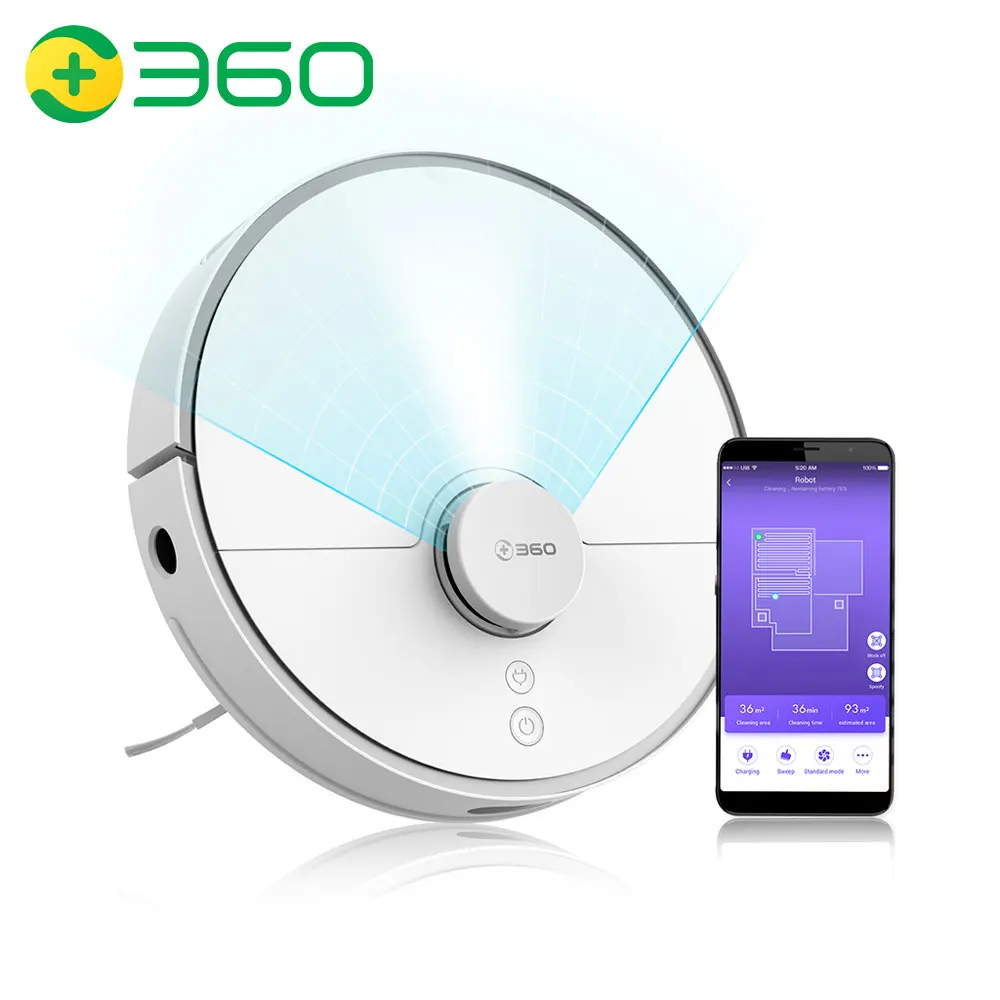 Робот пылесос 360 C50 S5 S6 S7 с лазерной навигацией и влажной уборкой для мытья ковров