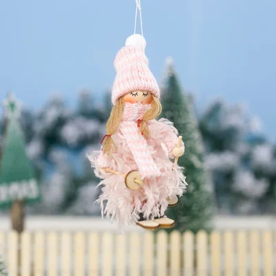 1 шт., милый ангел, кукла, Рождественский Ангел-девочка, лыжная подвеска, рождественская елка, плюшевое украшение, подвеска, семейное украшение, кукольные украшения - Цвет: 262B
