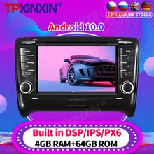 Rádio multimídia automotivo, android 10, para audi tt 128 2002 2013, 2006g, gravador de vídeo, navegação gps, acessórios para carros, 2din, dvd