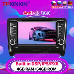 Radio Multimedia con GPS para coche, reproductor con Android 10, 128G, grabadora de vídeo, accesorios, DVD, 2Din, para AUDI TT 2006, 2007   2012