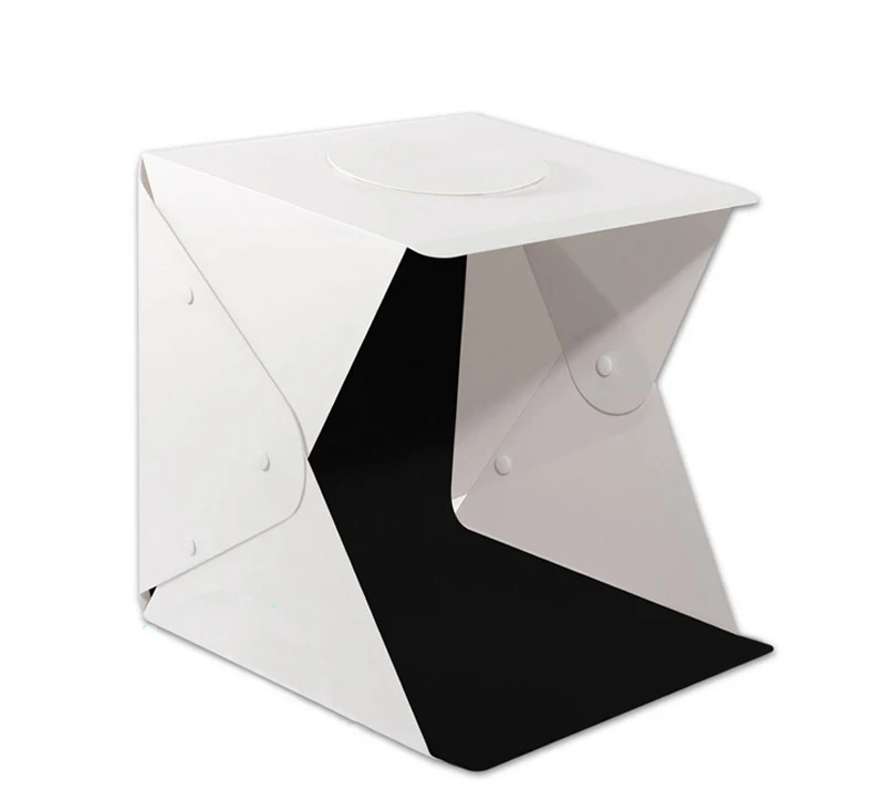 2 светодиодный складной лайтбокс 40 см мини-Фотостудия диффузная Мягкая коробка Лайтбокс для фотосъемки черно-белый набор для фона световая коробка