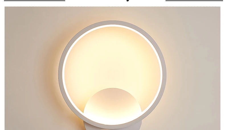 Современный круглый настенный светильник для гостиной, спальни, коридора, белого и черного цветов, светодиодный настенный светильник, светодиодный настенный светильник квадратной формы