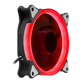 

Desktop Computer Case Cooling Fan 12cm Silent with Light Emitting Colorful Color Changing Double Halo Host