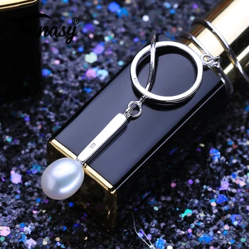 

FENASY 925 Sterling Silver Bohemian Pendant With Pearl Jewelry Vintage Custom Natural Freshwater Pearl Necklace For Women