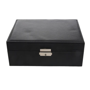 

Double Storage Box Can Put Ring Necklace Earrings Jewelry PU Storage Box Glasses Watch Display Box