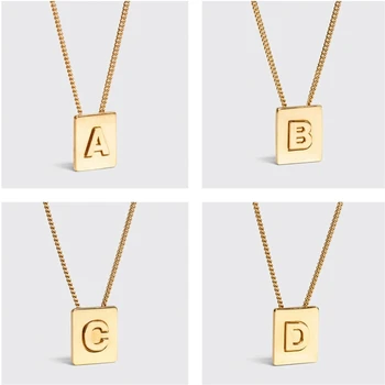 

Europe and the United States wind English letters square pendant necklace women contracted cold wind chain