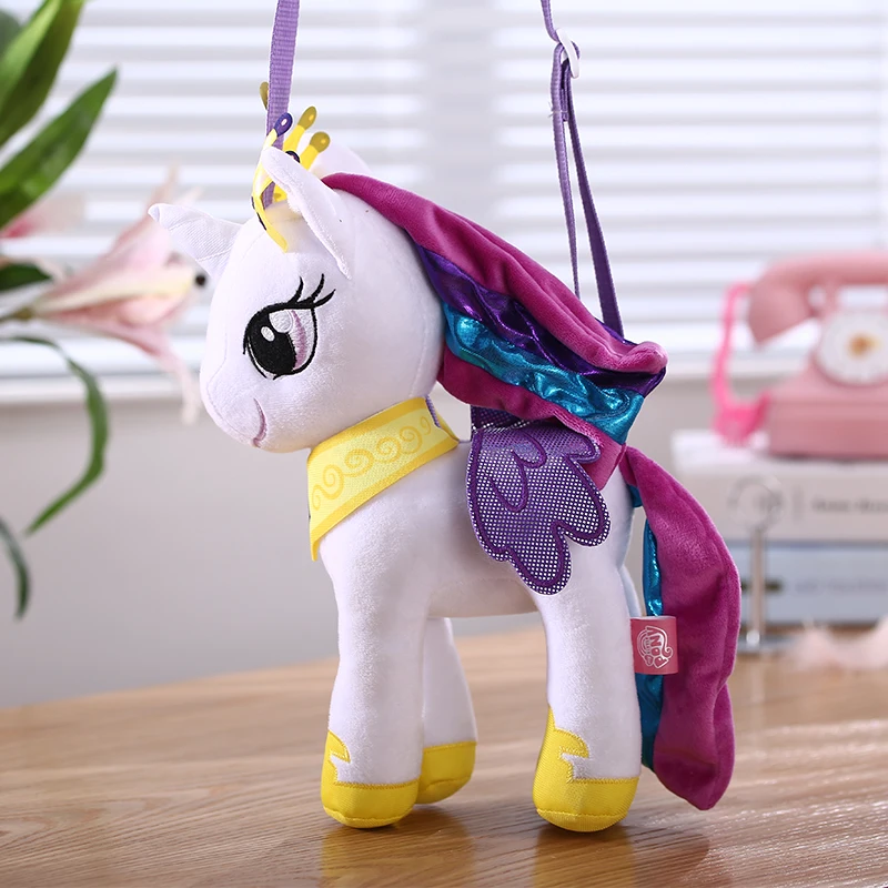 My Little Pony милая плюшевая игрушка, Успокаивающая кукла, детские подарки на день рождения для девочек, милая Наклонная Сумка на плечо, игрушки для детей, единороги