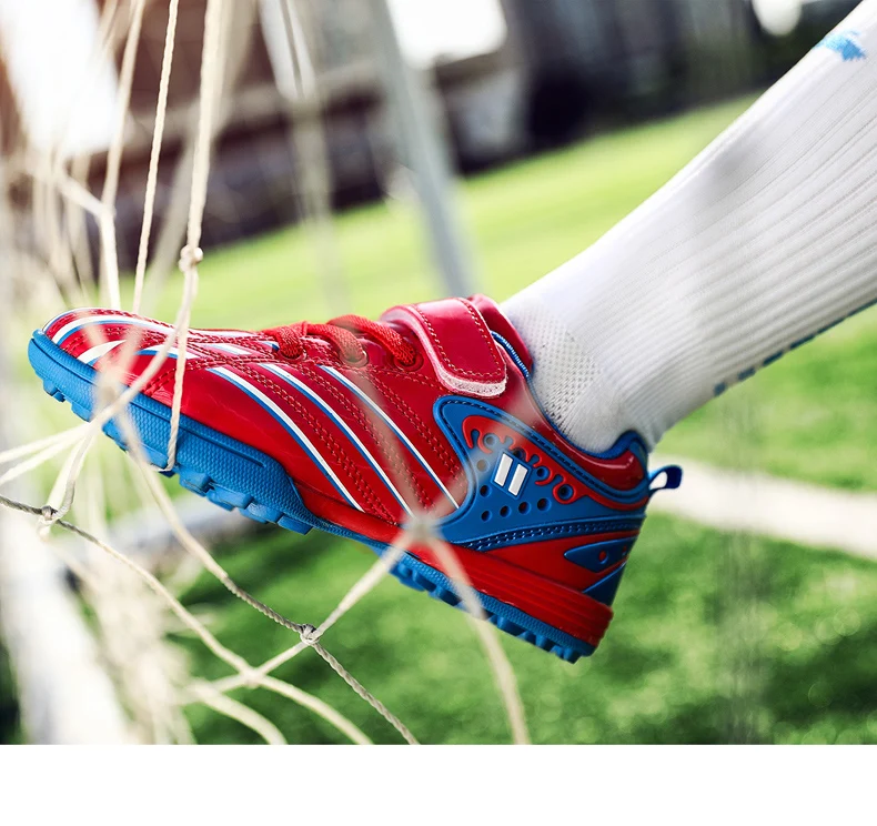 NIKEZI производительность наивысшего качества ребенок для мальчиков и девочек футбольная обувь для тренировок короткие шипы ногтей газон TF открытый футбол кроссовки