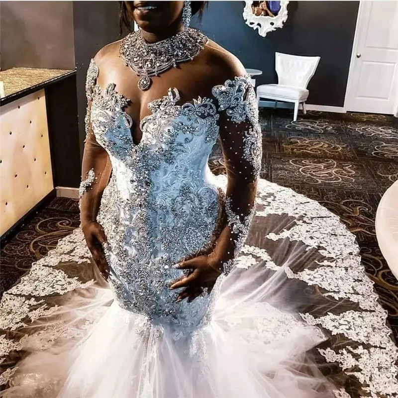 lace and diamond wedding dress