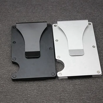 

1 Piece Carbon Fiber Stainless Steel Clip and Aluminum Alloy Minimalist Wallet Blocking Credit Card Holder With RFID Antichief