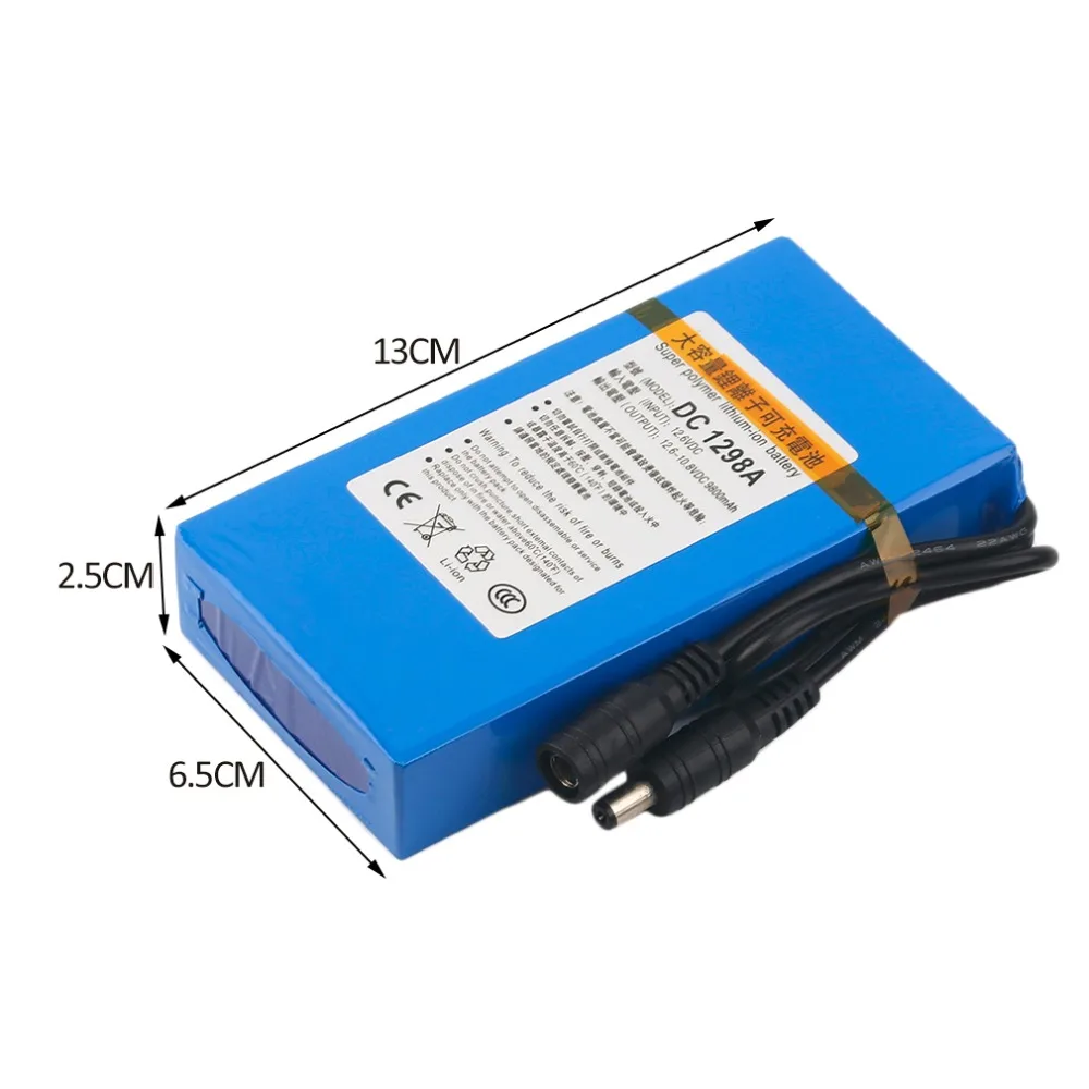 Прочный DC 12V 9800MAH большой емкости супер мощный литий-ионный аккумулятор резервный литий-ионный аккумулятор для камеры