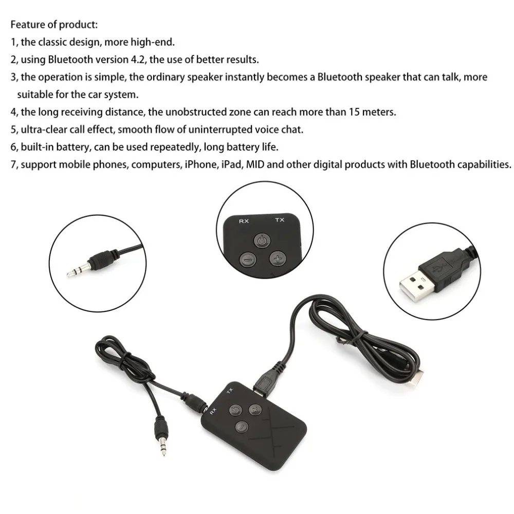 2 в 1 Bluetooth беспроводной аудио 2 в 1 передатчик приемник 3,5 мм Передатчик 2в1 Bluetooth адаптер