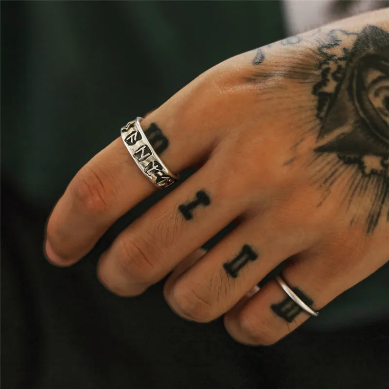 Sindlan унисекс серебряные кольца викингов для мужчин винтажные мужские Futhark кольцо руны регулируемые модные ювелирные изделия на палец нордическое кольцо