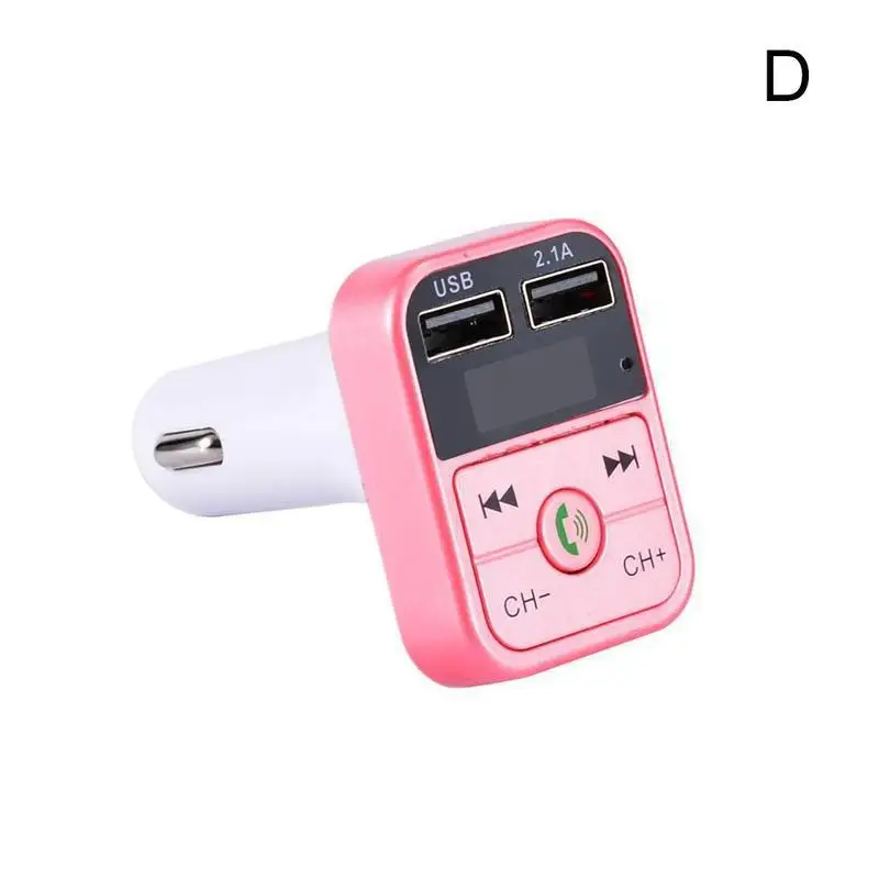 Автомобильный Bluetooth MP3-плеер fm-передатчик карта машина двойной Usb Автомобильные аксессуары Hands-free Автоматический Частотный модулятор - Цвет: Розовый