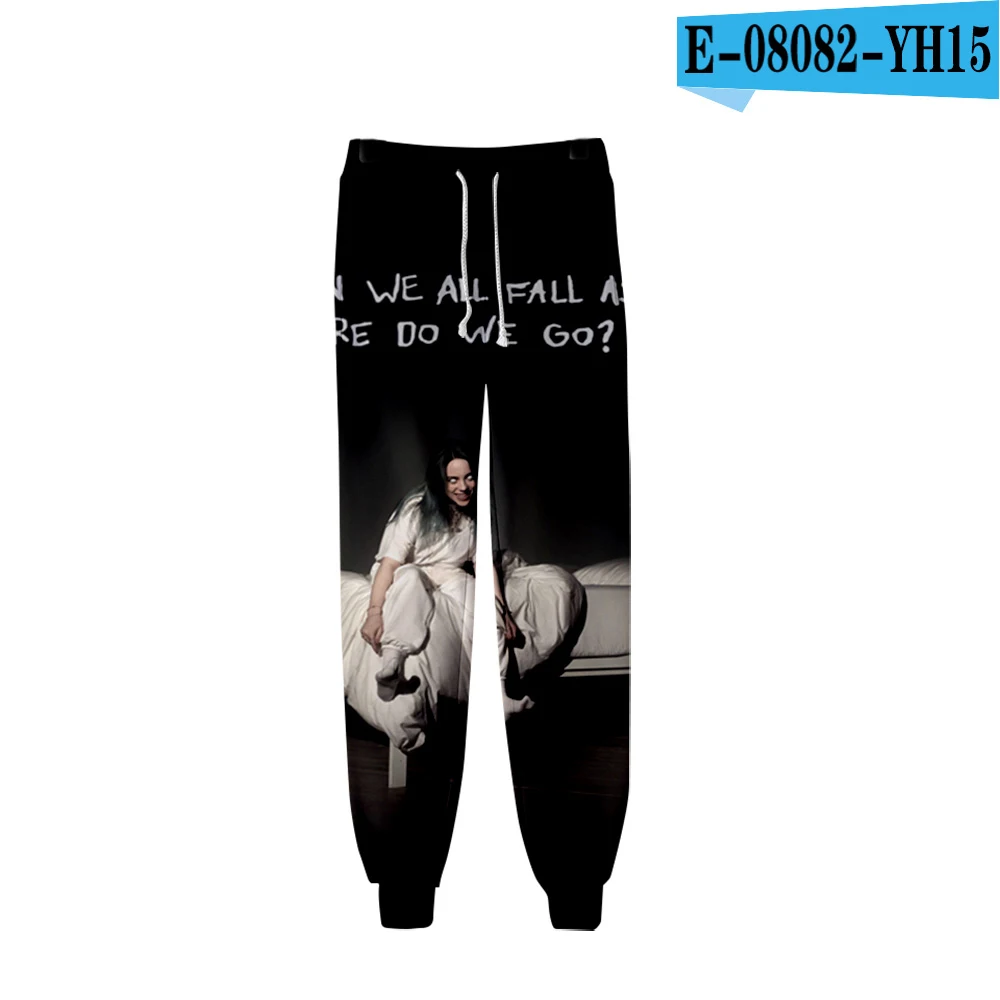3D Американский культовый певец Billie EIlish 3D спортивные штаны женские/мужские брюки 3D печать Billie EIlish модные лучшие продажи брюки - Цвет: 3D