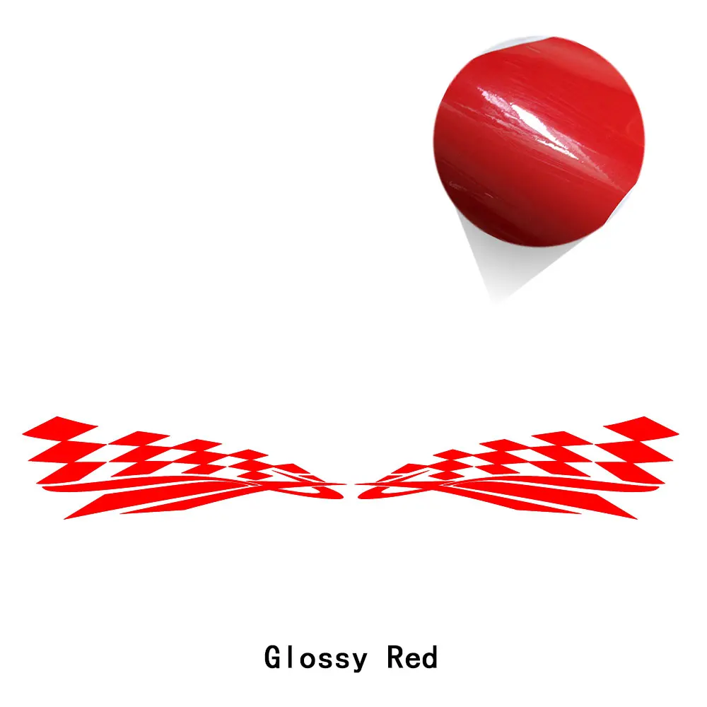 glossy red 2X клетчатый флаг стиль двери автомобиля боковые полосы тела Виниловая наклейка для MINI Cooper S Clubman F54 One JCW аксессуары - Название цвета: glossy red