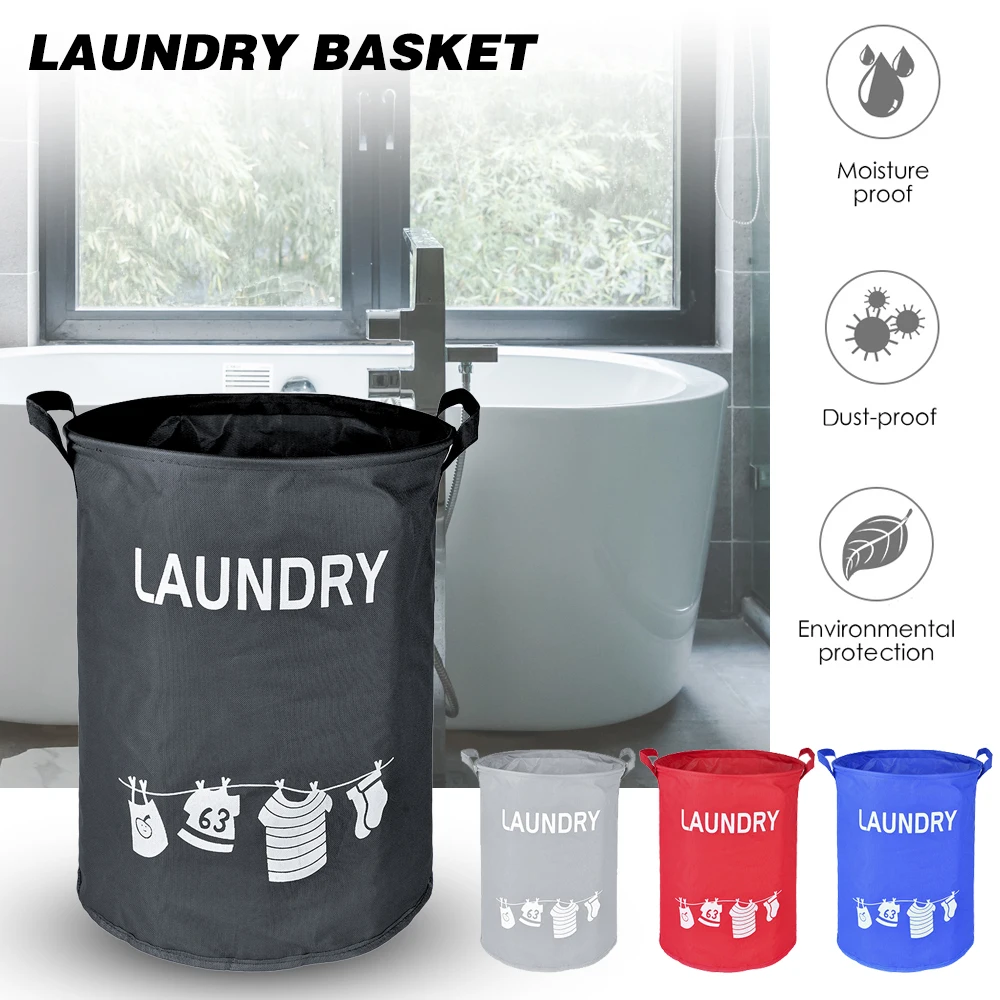 

Waterproof Oxford Clothing Laundry Baskets Washable Home Laundry Basket Storage Barrel Standing Toys Clothing Storage Bucket