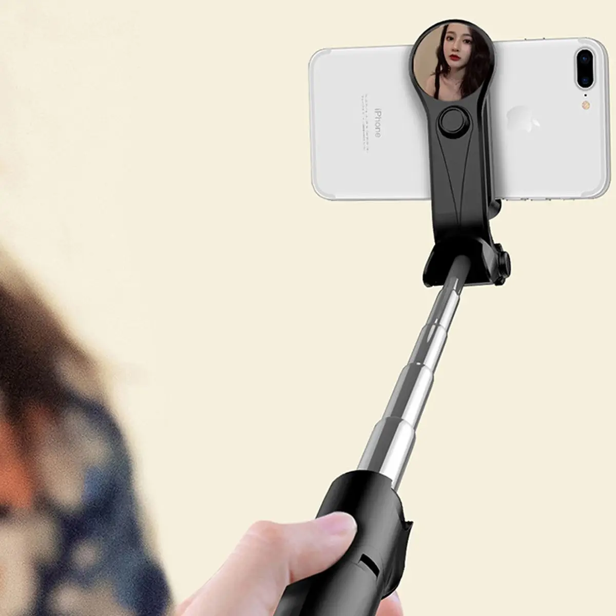 Беспроводной bluetooth селфи палка Выдвижной мини-штатив для iPhone 8X7 6s Plus складной ручной монопод пульт дистанционного управления с зеркалом