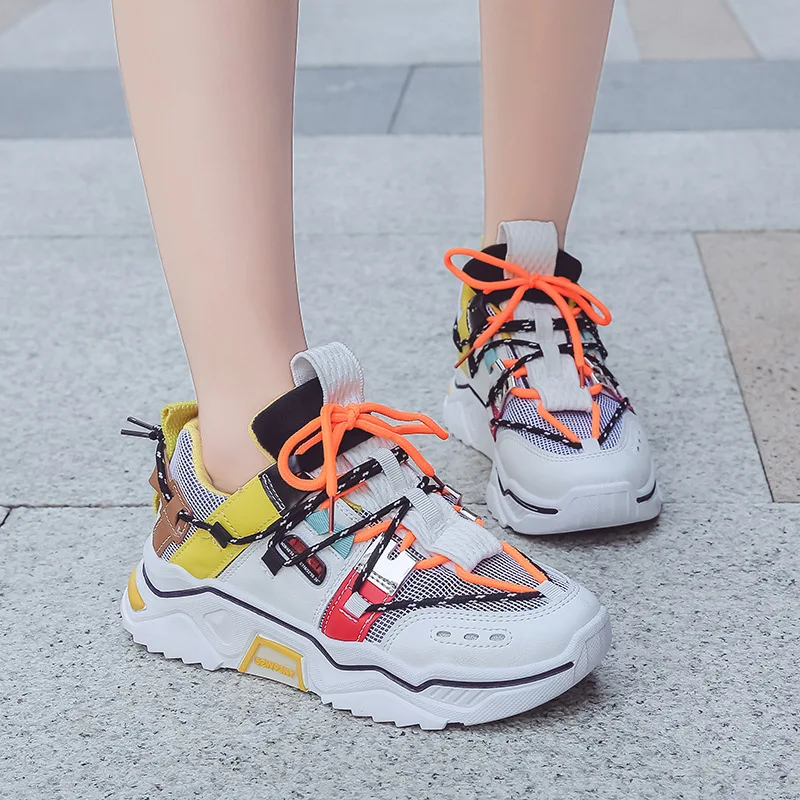 Height Increasing Shoes Woman Sneakers Chunky Basket Femme Sneakers
Women New Snikers Platform Sneakers Off White Brand Shoes 42