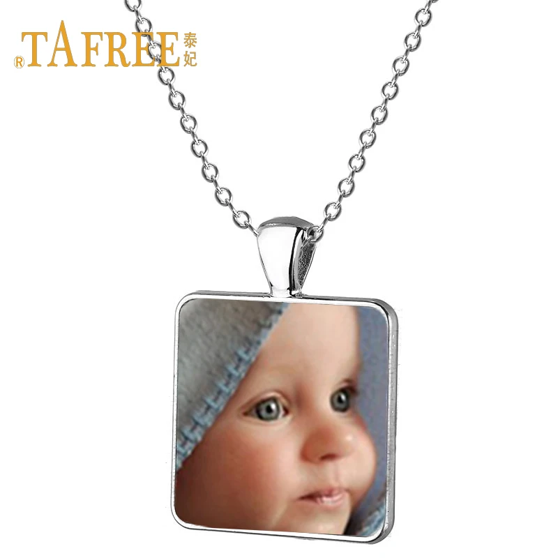 TAFREE индивидуальный фото кулон с текстом ожерелье ручной работы семья ребенок папа мама брат сестра друзья ювелирные изделия NA01
