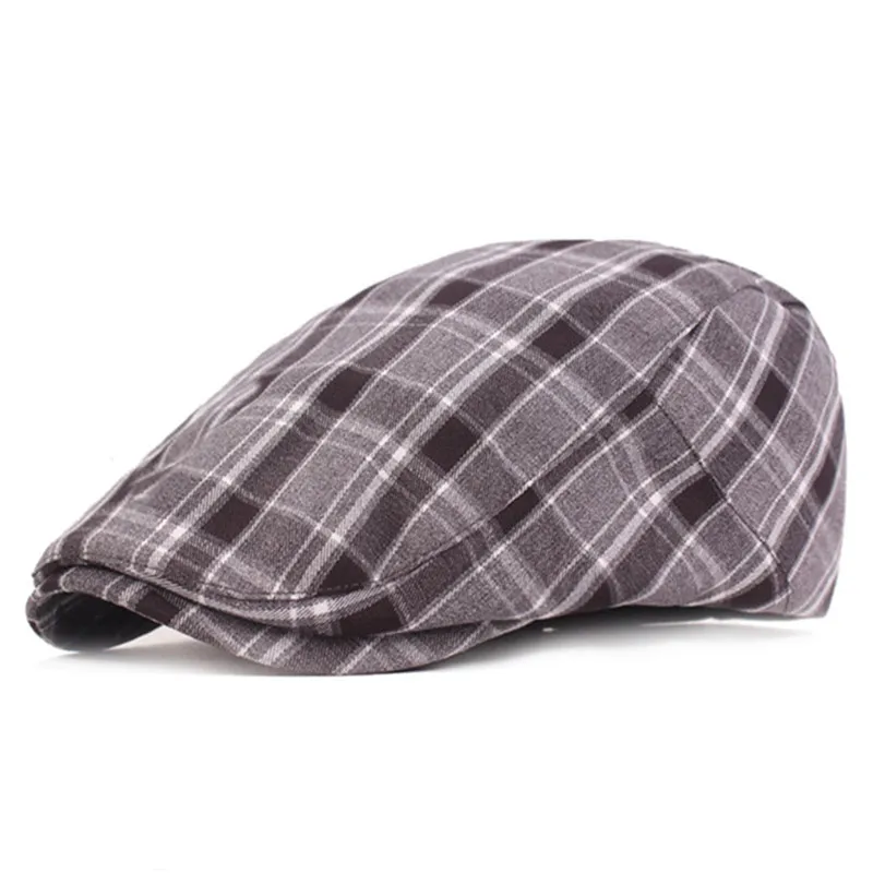 SILOQIN Snapback Cap Men's Literary Youth Brands Caps Berets Women's Plaid Cotton Beret Fashion Vintage Tongue Cap Couple Hat