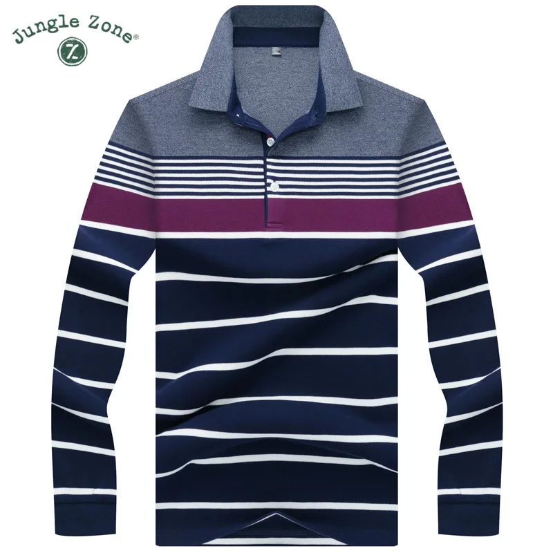 Высококачественная однотонная 3D вышитая рубашка поло Повседневная рубашка поло мужская рубашка поло с длинными рукавами новая полосатая Мужская поло 8812