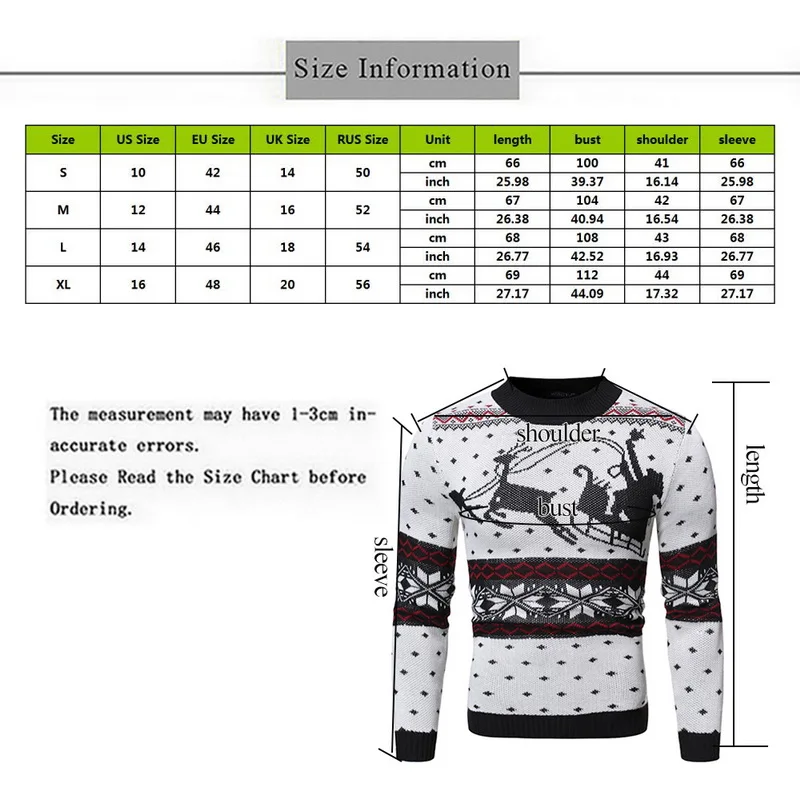 LOOZYKIT Мужской Повседневный свитер с круглым вырезом и принтом оленя, осенне-зимний Рождественский пуловер, вязаный джемпер, свитера, приталенный пуловер для мужчин