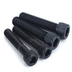 5/10/50pcs M1.6 M2 M2.5 M3 M4 M5 M6 M8 Black Grade 12.9 Steel DIN912 Hexagon Hex Socket Cap Allen Head Bolt Screw Length 2-80mm