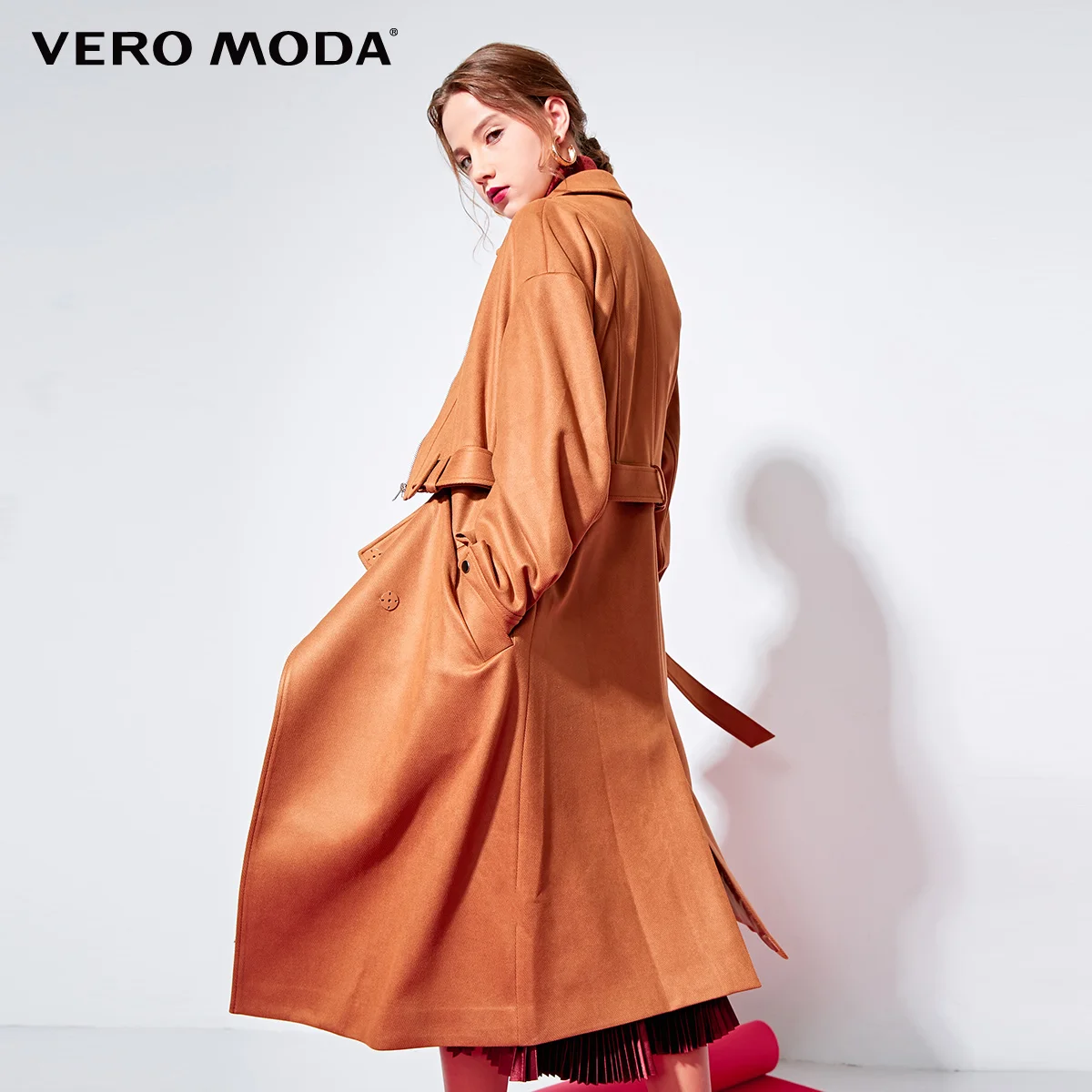 Vero Moda женский OL лацкан на шнуровке потайные пуговицы Тренч | 319109502