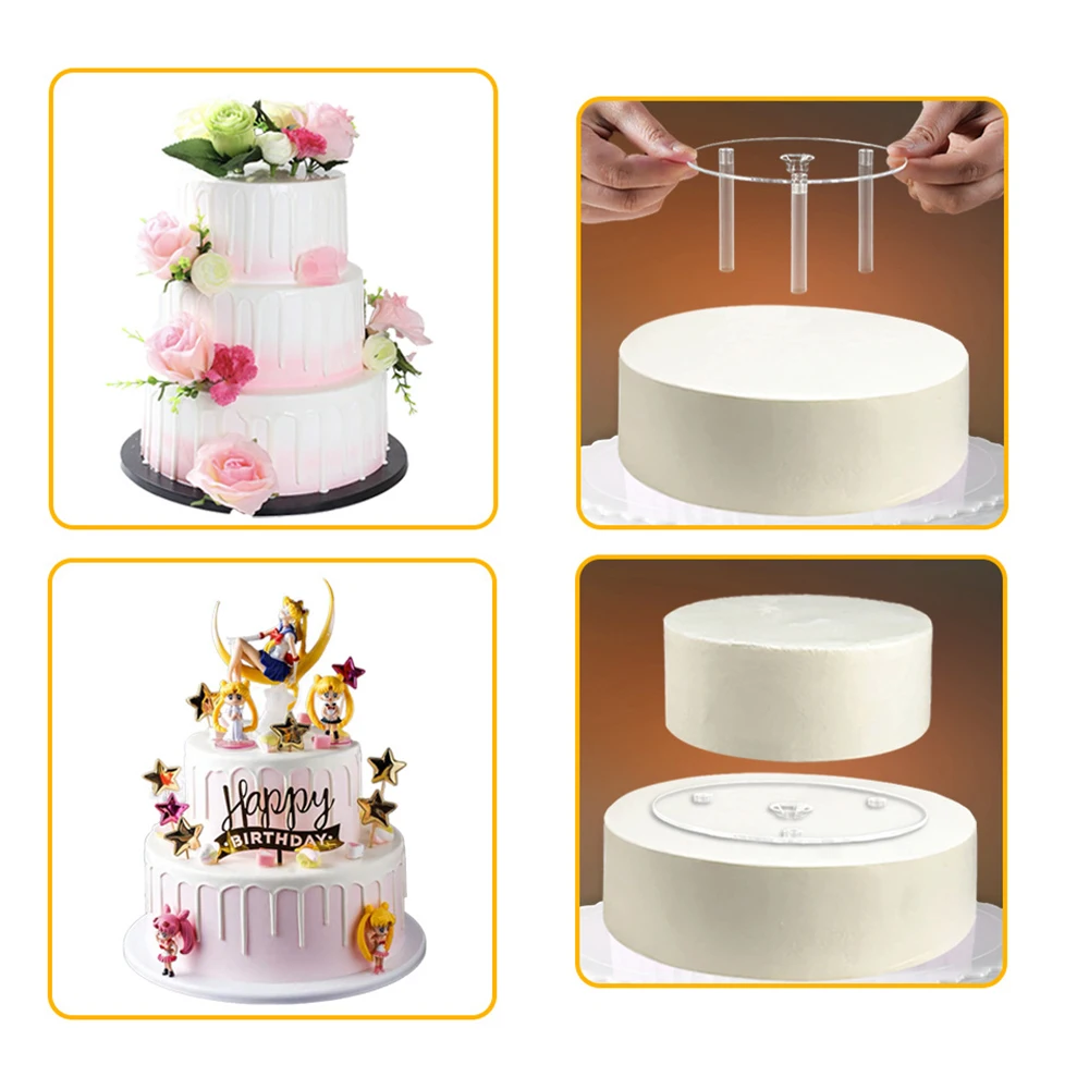 

4Pcs/Set Multi-layer Cake Support Frame Practical Cake Stands Round Dessert Support Spacer Piling Bracket Kitchen DIY Cake Tools