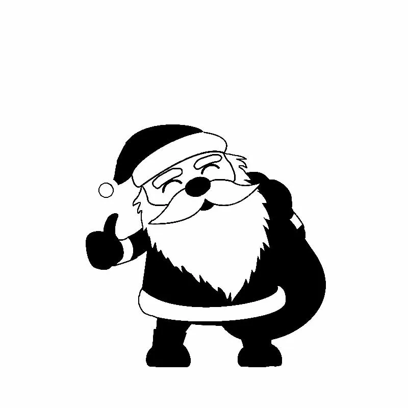 

Cute Santa Claus Shape Pattern Auto Sticker Pvc Car Decoration Personality Waterproof Car Window Decal Black/white, 14cm * 14cm