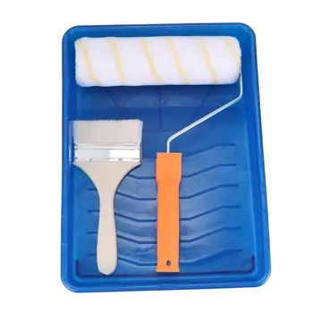 

1 Set Professional Paint Brush Tool Rollers Tray Brush Kit Wall Repair Tools for Home Shop