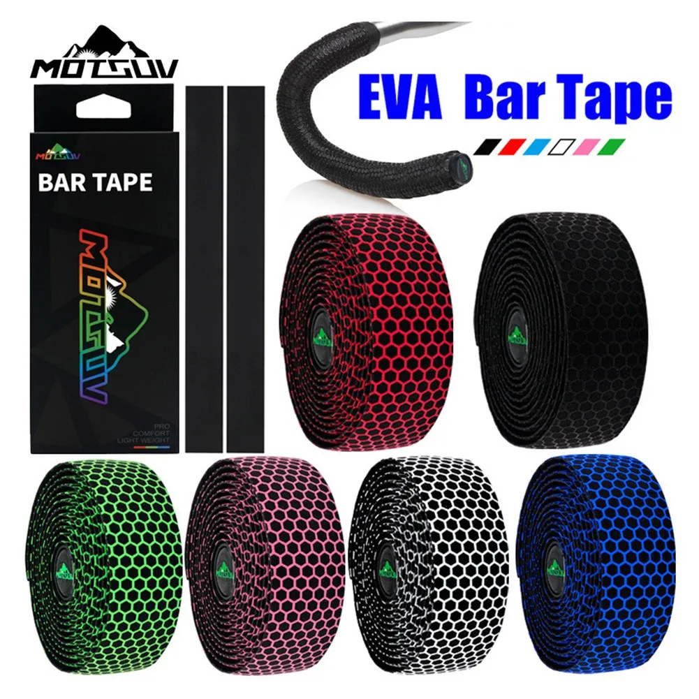 Bike Handlebar Tape Bicycle Handlebar Strap MOTSUV Bicycle Handlebar Tape Road Bike Silica Gel Tape EVA Soft Breathable Bike Bar Fixed Gear Belt Cycling Accessories