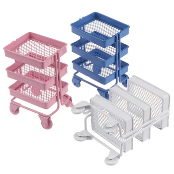 

1:12 Dollhouse Miniature Shelf Bookshelf With Wheels Storage Display Rack Dollhouse Furniture Accessories