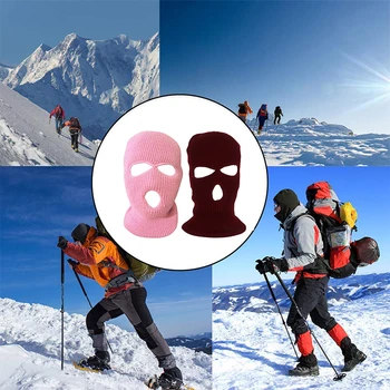 

Full Face Cover Mask Three 3 Hole Balaclava Knit Hat Army Tactical CS Winter Ski Cycling Mask Beanie Hat Scarf Warm Face Masks