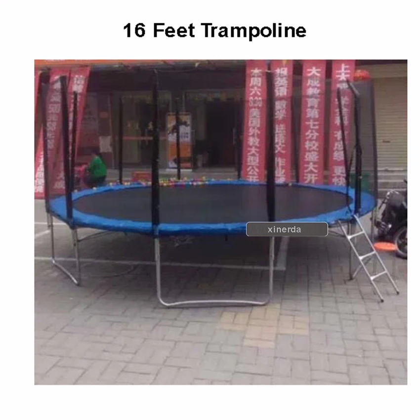 16 Feet Trampoline With Safe Protective Net Jump Safe Bundle Spring