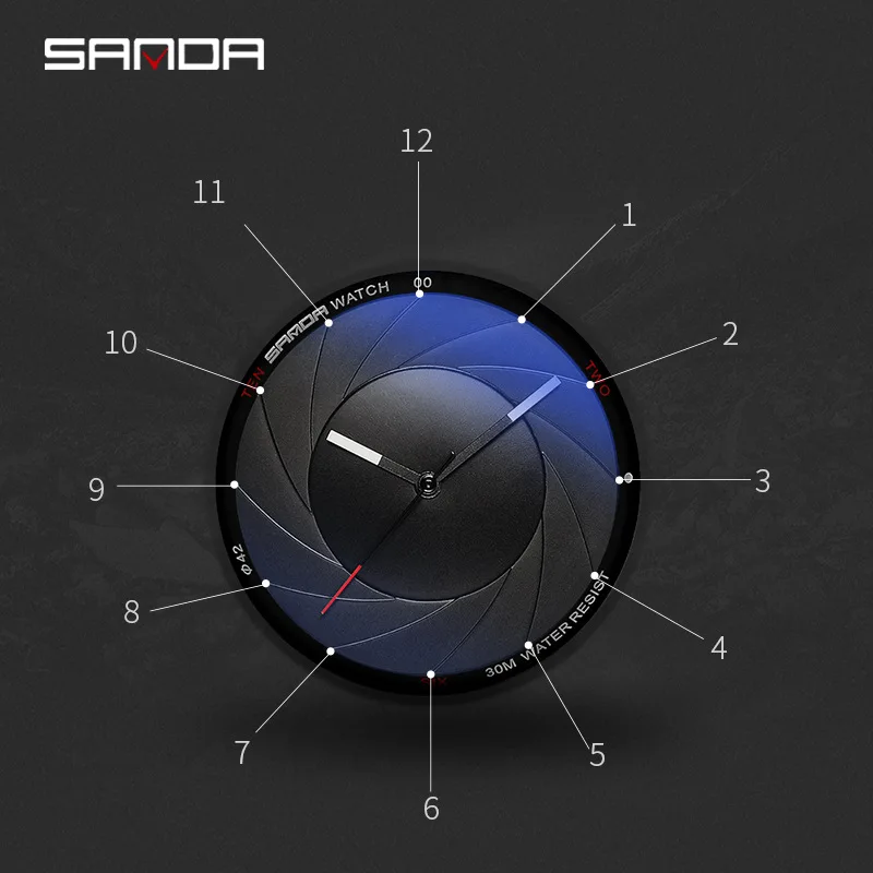 

SANDA Creative New Concept Optical Phantom Watch Wormhole Men And Women Couples Students Korean-style Simple Fashion Watch