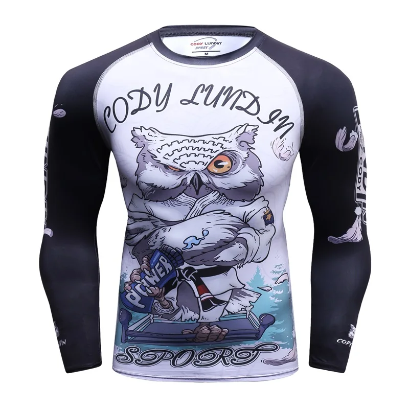 Компрессионная рубашка Jiu Jitsu, рукав реглан, 3D принт, мужские футболки для фитнеса, Мужская быстросохнущая футболка для бодибилдинга, крестовая футболка, спортивная одежда