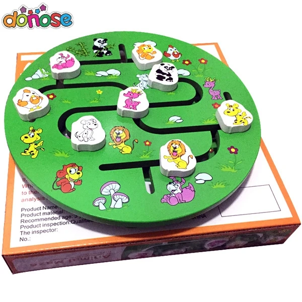 

Educational Early Learning Slide Puzzle Kids Wooden Toys for Children Labyrinth Puzzle Animal-Body-Match Maze Brain Teaser