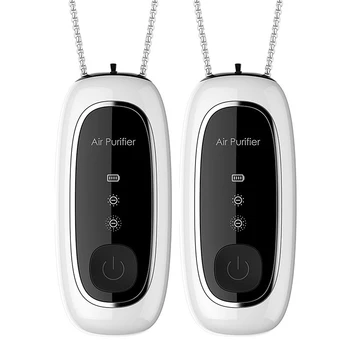 

Fashion Personal Wearable Air Purifier Necklace Mini Portable Air Freshener Ionizer Negative Ion Generator 2Pcs