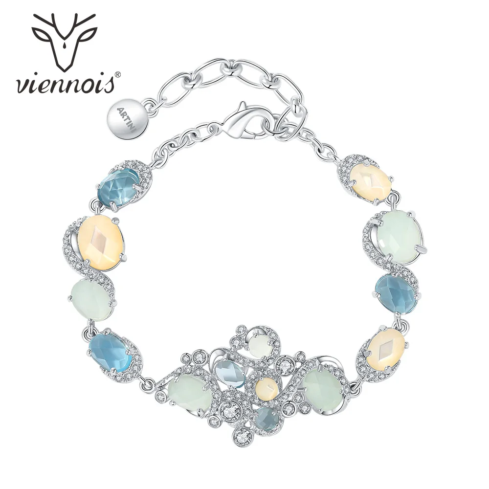 От Viennois покрытие из корейский Стиль разноцветного прозрачного Браслеты & кольца